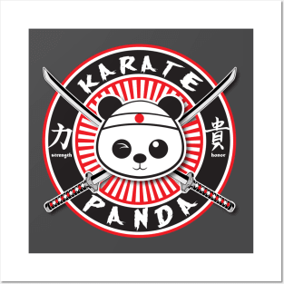 Karate Panda Circle logo Posters and Art